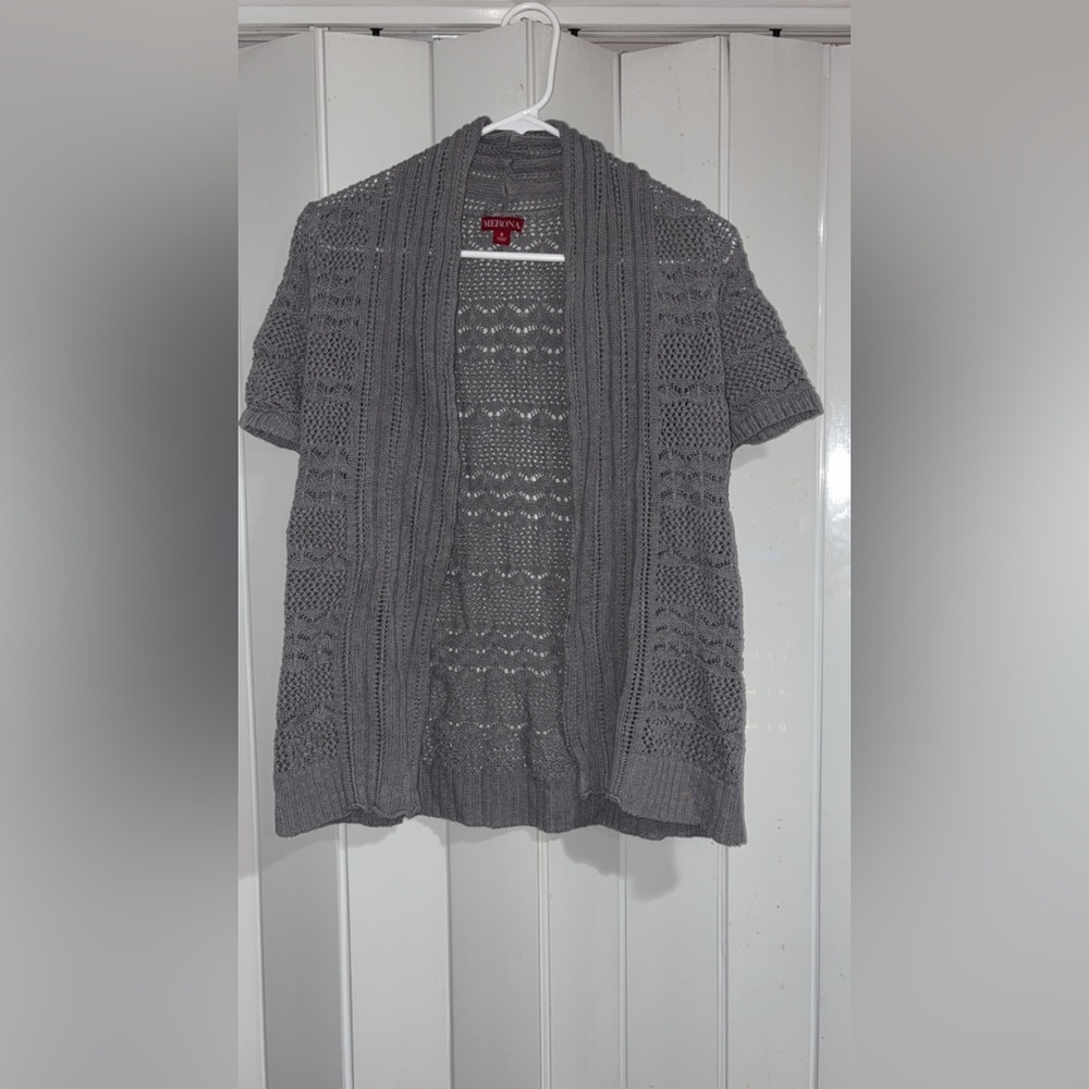 Merona Gray Open-Front Knit Shrug